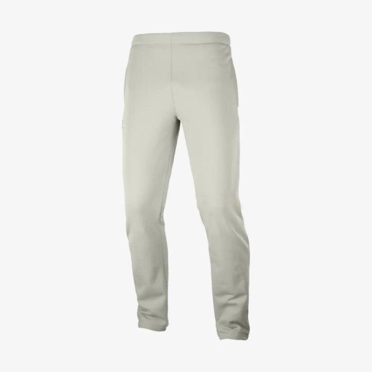 Light Grey Salomon Essential Warm Fleece Men's Sport Pants | PH 91504M